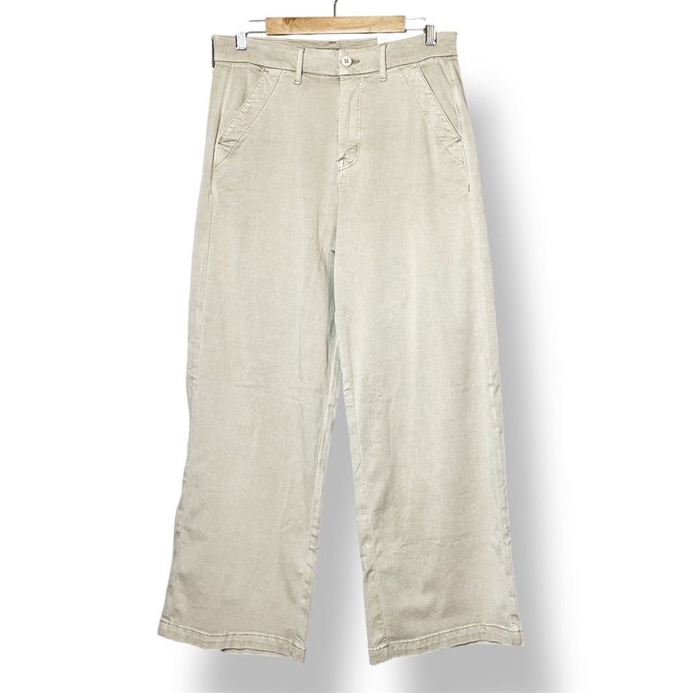 American Eagle NWT Baggy Wide Leg Khaki Pants 10 SHORT trousers high rise waist
